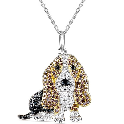 Exquisite Cute Beagle Pendant Necklace for Women Elegant Pet Puppy