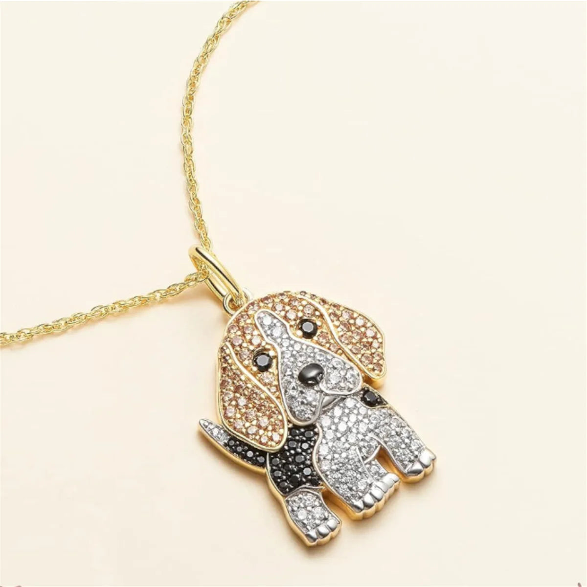 Exquisite Cute Beagle Pendant Necklace for Women Elegant Pet Puppy