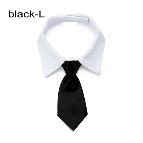 Pet Dog Cat Formal Necktie Tuxedo Bow Tie Black and Red Collar for Dog