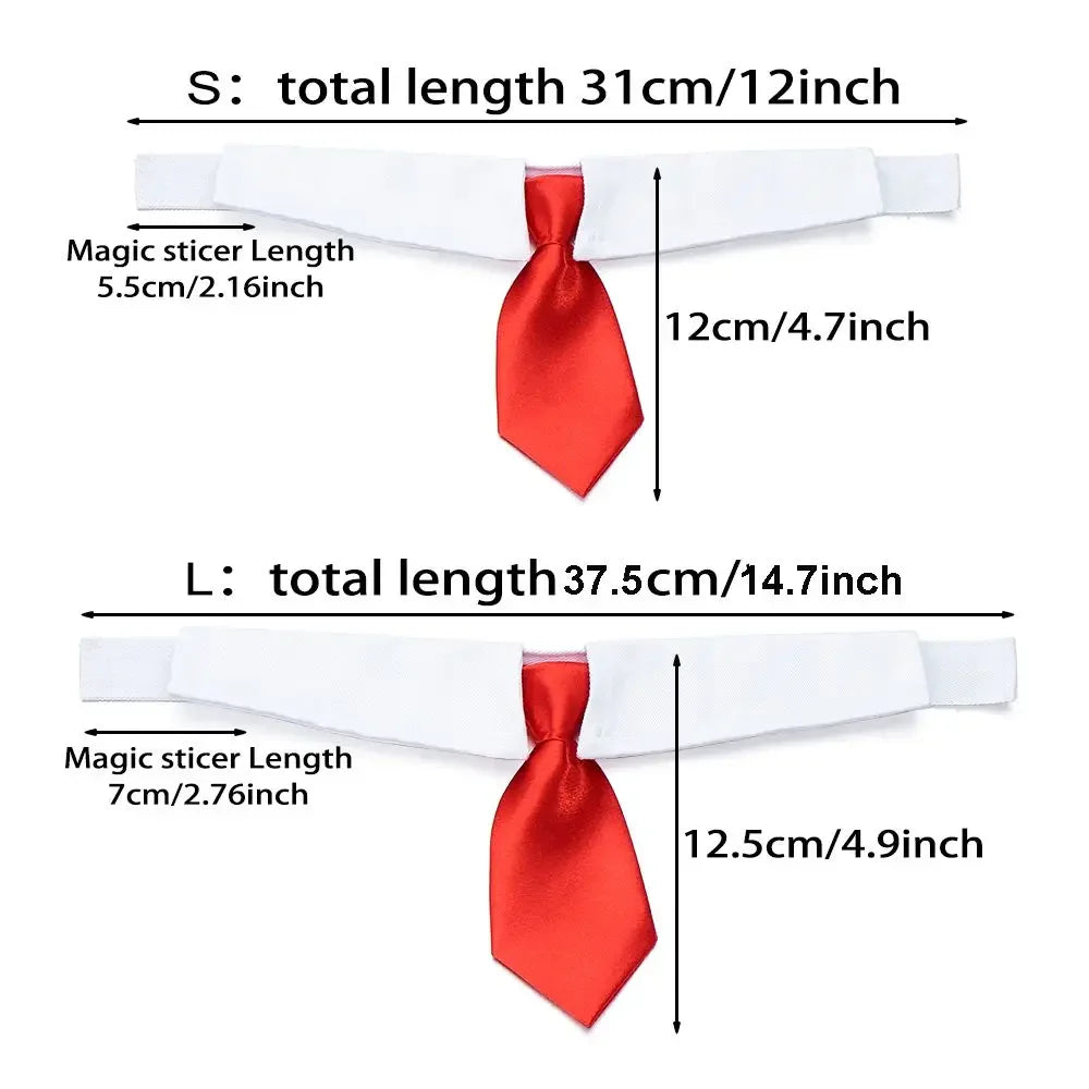 Pet Dog Cat Formal Necktie Tuxedo Bow Tie Black and Red Collar for Dog