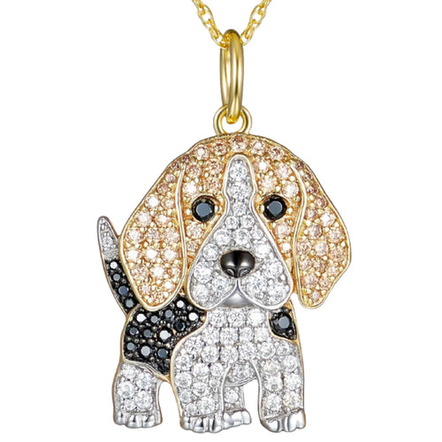 Exquisite Cute Beagle Pendant Necklace for Women Elegant Pet Puppy