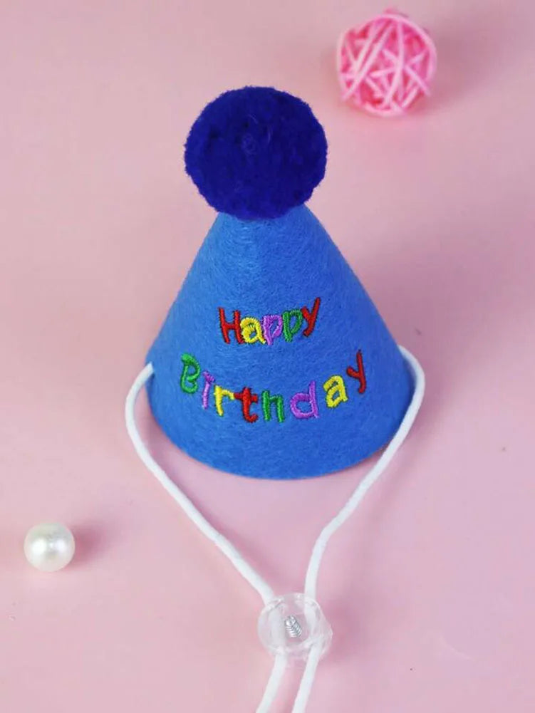 Cat Dog Birthday Bib and Party Hat Mini Doggy Cat Adjustable Bandana