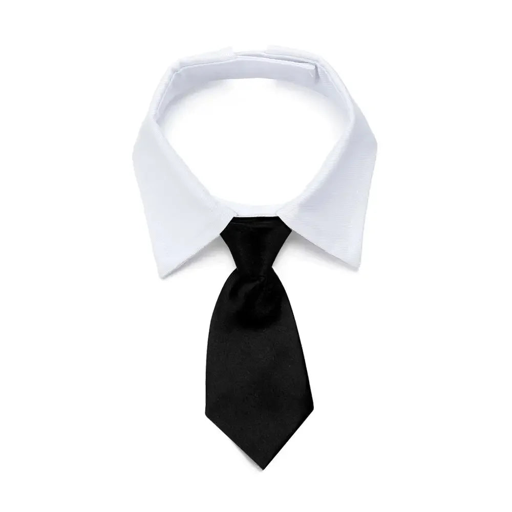 Pet Dog Cat Formal Necktie Tuxedo Bow Tie Black and Red Collar for Dog
